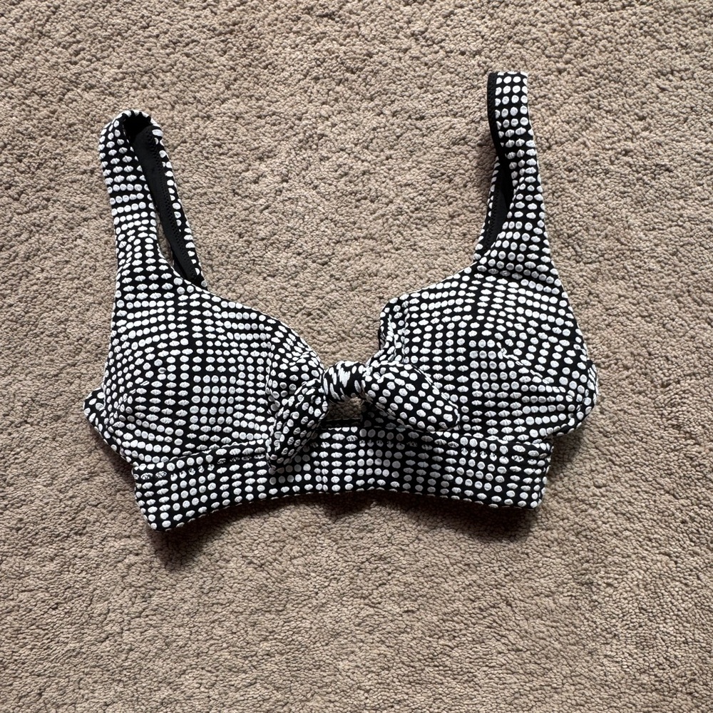 Aerie Black and White Polka Dot Bikini Top